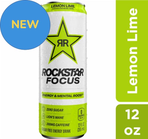 Rockstar® Focus Sugar Free Lemon Lime Energy Drink Can Perspective: front