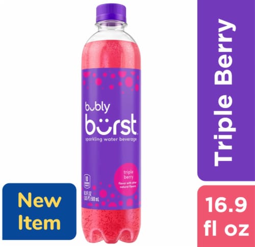 Bubly® Burst Triple Berry Sparkling Water Bottle Perspective: front