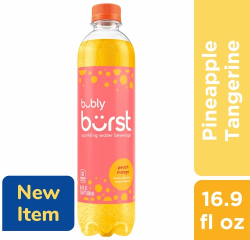 Bubly® Burst Pineapple Tangerine Sparkling Water Bottle Perspective: front