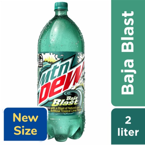 Mountain Dew® Baja Blast Soda Bottle Perspective: front