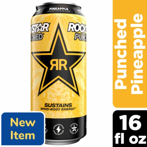Rockstar Punched Energy Drink, Pineapple Perspective: front