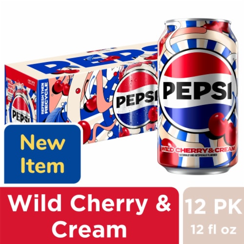 Pepsi® Wild Cherry & Cream Soda Cans Perspective: front