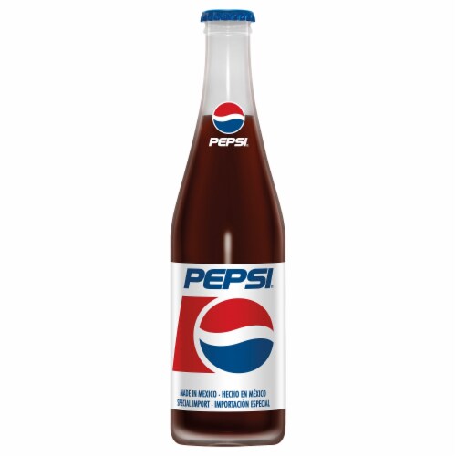 Mexican Pepsi Cola Soda Glass Bottle Perspective: front