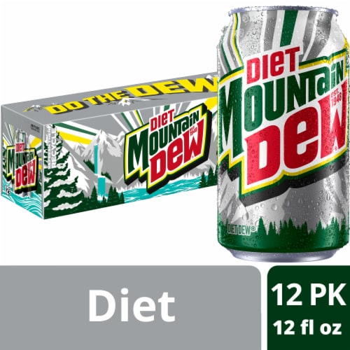 Diet Mountain Dew® Zero Sugar Soda Cans Perspective: front