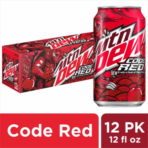 Mountain Dew Code Red Soda 12 Cans 12 Fl Oz Kroger