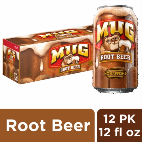 Mug Root Beer Caffeine Free Soda Cans Perspective: front