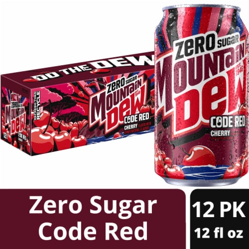 Mountain Dew® Zero Sugar Code Red Soda Cans Perspective: front