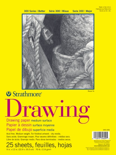 Strathmore 300 Series Drawing Paper Pad - 25 Sheet - White Perspective: front