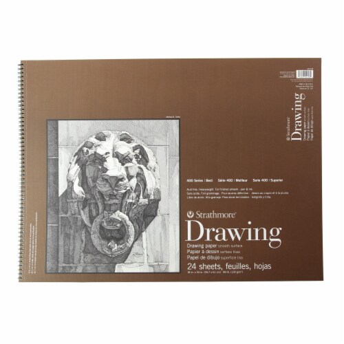 Strathmore Drawing 400 Series Smooth Surface Paper - 24 Sheets - Cream Perspective: front