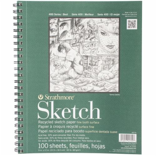 Strathmore® 400 Series Recycled Sketch Paper - White Perspective: front