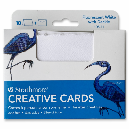 Strathmore Creative Cards Blank Cards - Fluorescent White Deckle Perspective: front