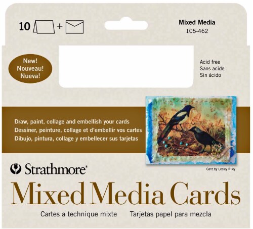 Strathmore Mixed Media Cards 140 lb Handmade Card Kit - 5 x 6.875 Inch - White Perspective: front