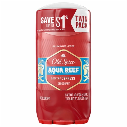 Old Spice Red Zone Collection Aqua Reef Deodorant Twin Pack Perspective: front