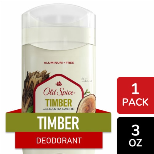 Old Spice for Men Aluminum-Free Deodorant Timber with Sandalwood Scent Perspective: front