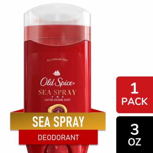 Old Spice Men's Aluminum Free Sea Spray with Blue Kelp Red Reserve Deodorant Perspective: front