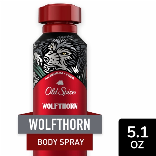 Old Spice Wild Collection for Men Aluminum-Free Body Spray Wolfthorn Scent Perspective: front