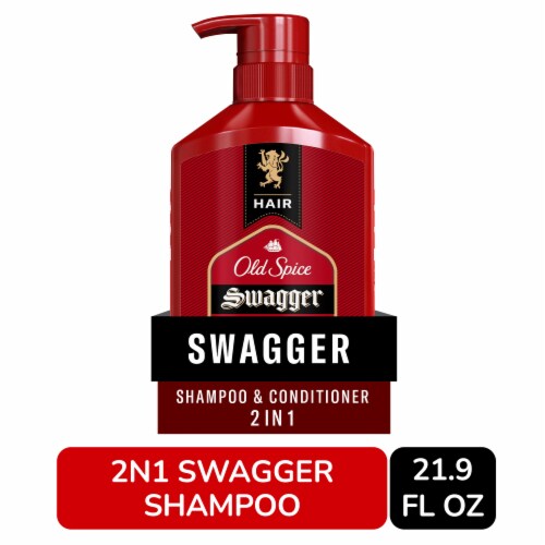 Old Spice Men's 2 in 1 Shampoo and Conditioner, Swagger Perspective: front