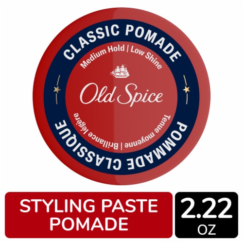 Old Spice Men's Classic Pomade, Medium Hold with Low Shine Perspective: front