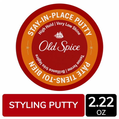 Old Spice Men's Stay-In-Place Hair Styling Putty, High Hold with Very Low Shine Perspective: front
