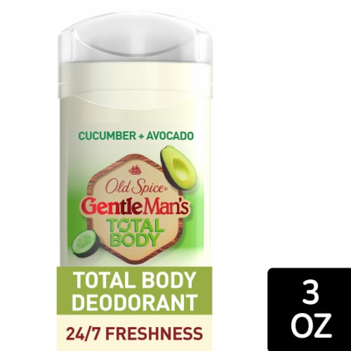 Old Spice GentleMan's Blend Aluminum Free Total Body Deodorant, Cucumber + Avocado Perspective: front