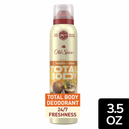 Old Spice Total Body Deodorant Aluminum Free Vanilla + Shea Dermatologist Tested Full Body Deodorant Perspective: front