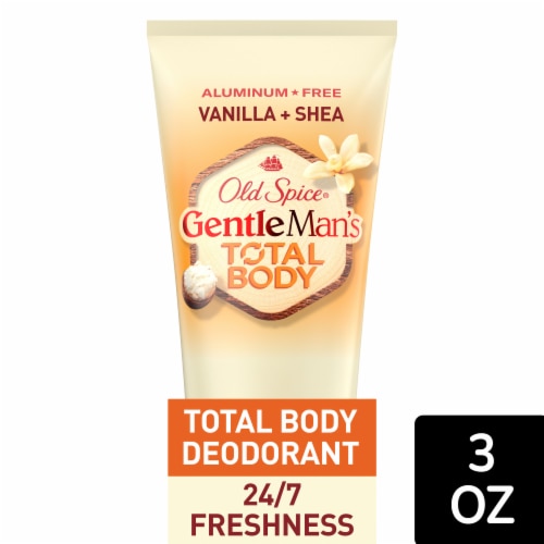 Old Spice GentleMan's Blend for Men Total Body Aluminum Free Cream Deodorant Vanilla + Shea Butter Perspective: front