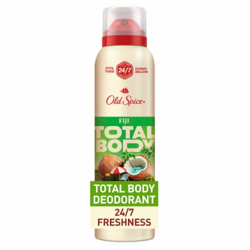 Old Spice Total Body Fiji Deodorant Spray, Aluminum Free Fiji, Dermatologist Tested Perspective: front