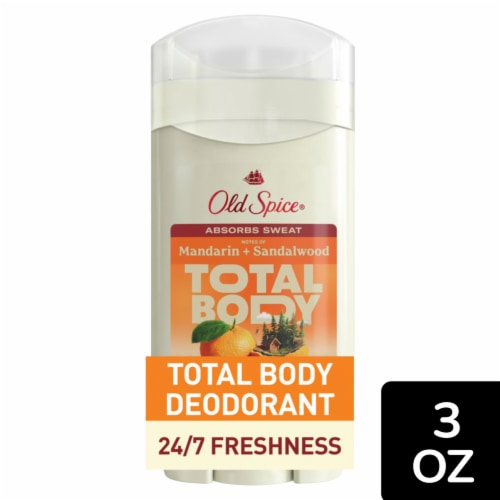 Old Spice Whole Body Deodorant Aluminum Free Stick Mandarin + Sandalwood Perspective: front