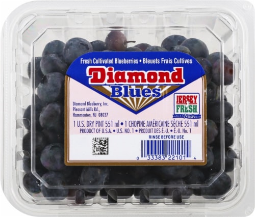 Diamond Blues Fresh Cultivated Blueberries Perspective: front