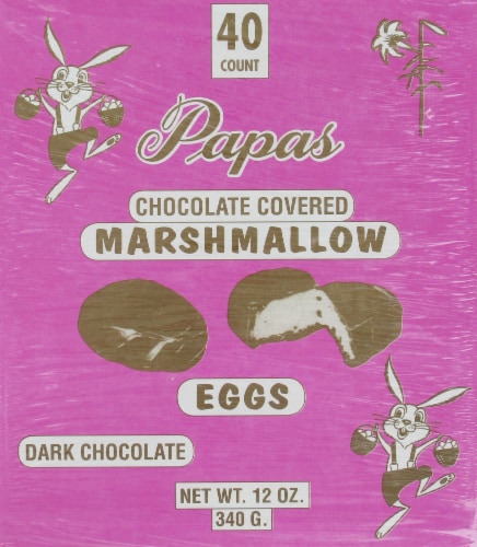Papas Dark Chocolate Marshmallow Eggs Perspective: front