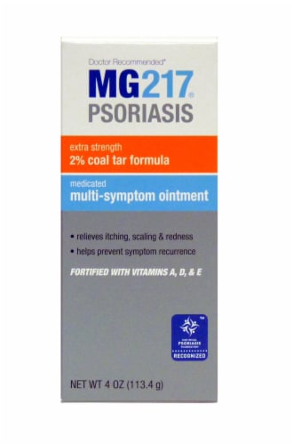 MG217 Psoriasis Coal Tar Formula Medicated Multi-Symptom Ointment Perspective: front