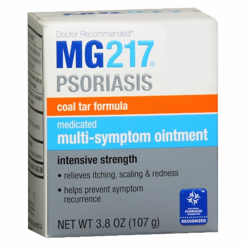 MG217 Psoriasis Multi-Symptom Coal Tar Formula Intensive Strength Ointment Perspective: front