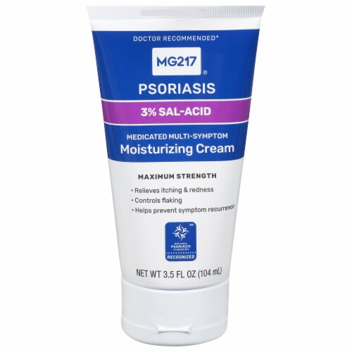 MG217® Psoriasis Medicated Multi-Symptom Moisturizing Cream Perspective: front