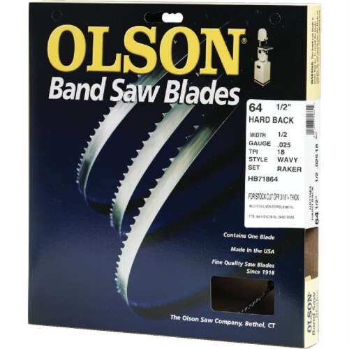 Olson 64-1/2 In. x 1/2 In. 18 TPI Wavy Hard Back Metal Cutting Band Saw Blade Perspective: front