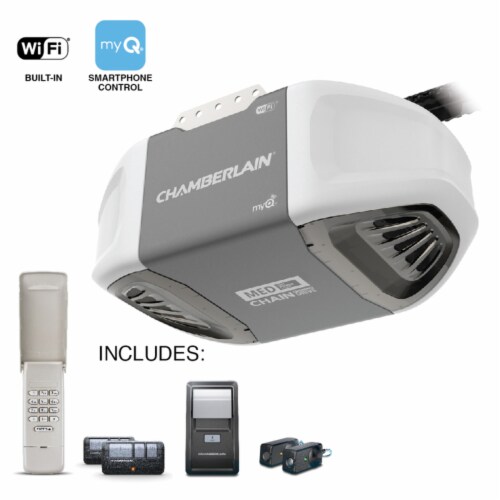 Chamberlain Smart Garage Door Opener 1.25 HP Equivalent Durable Chain Drive 