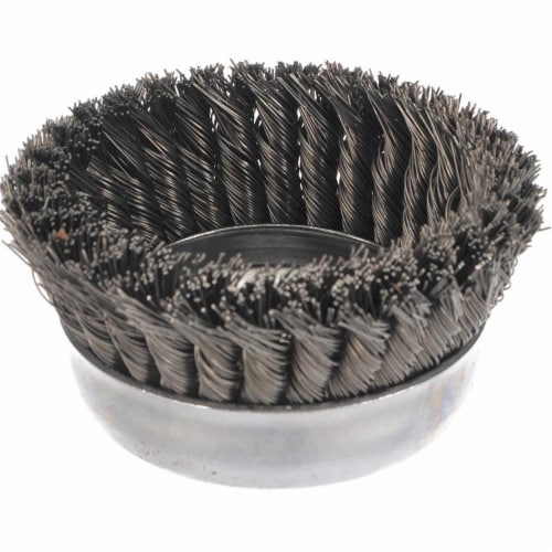 Weiler Knot Wire Cup Brush,Threaded Arbor,5 In.  93398 Perspective: front