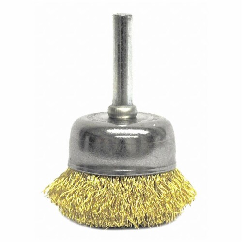 Weiler Crimped Wire Cup Brush,1-3/4 In.,1/4 In.  93811 Perspective: front