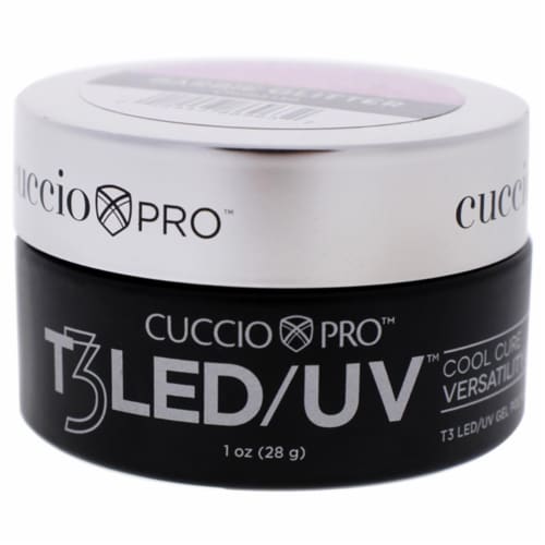 Cuccio Pro I0099137 1 oz T3 Cool Cure Versatility Gel, Barbie Glitter Perspective: front