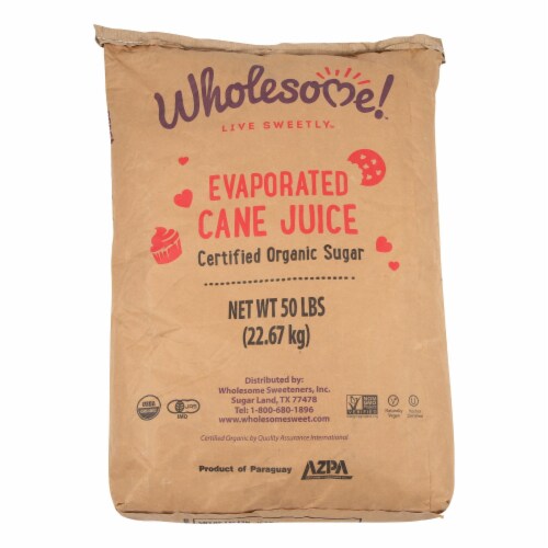 Wholesome! Organic Evaporated Cane Juice Sugar Perspective: front