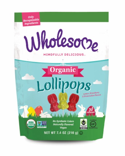 Wholesome Organic Bunny Lollipops Perspective: front