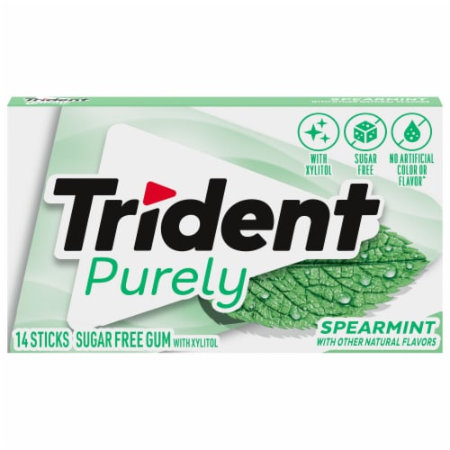 Trident Purely Spearmint Sugar Free Gum Perspective: front