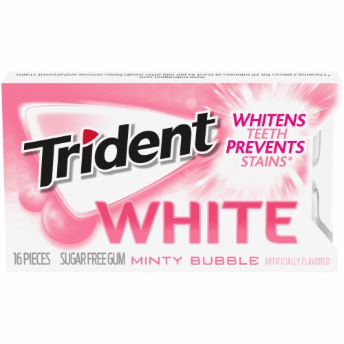 Trident White Minty Bubble Sugar Free Gum Perspective: front