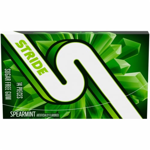 Stride Spearmint Sugar Free Gum Perspective: front
