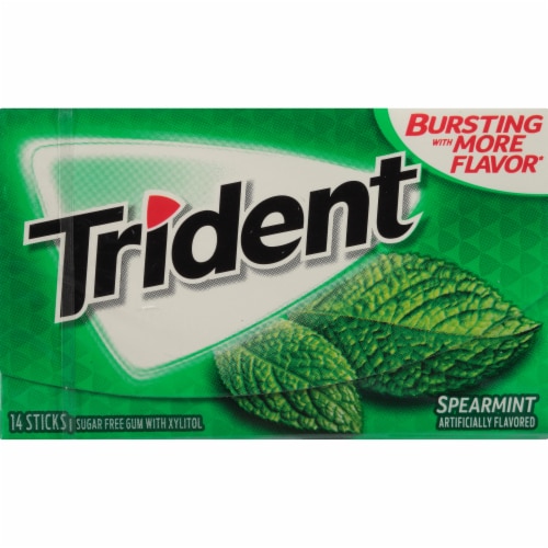 Trident Spearmint Sugar Free Gum Perspective: front