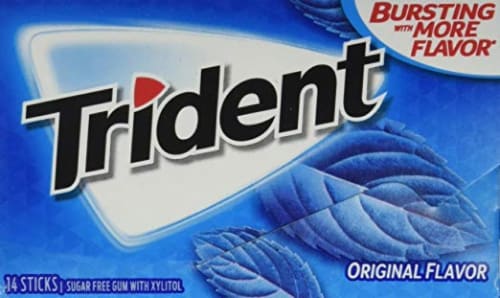 Trident Original Flavor Sugar Free Gum Perspective: front