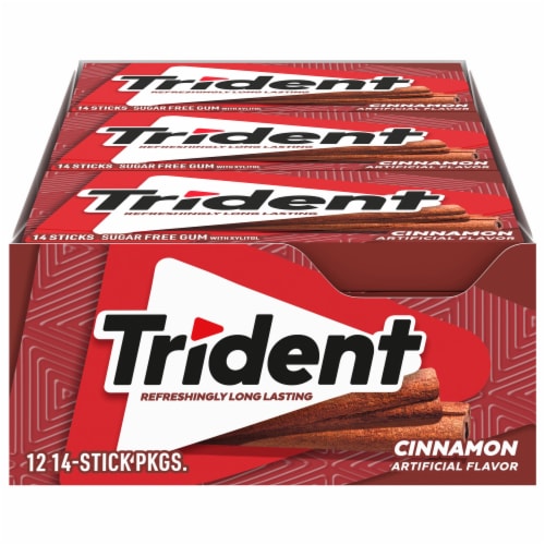 Trident Cinnamon Sugar Free Gum Perspective: front