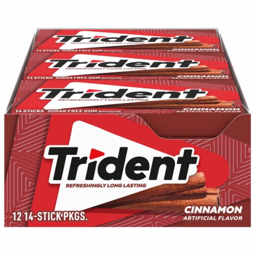 Trident Cinnamon Sugar Free Gum Perspective: front