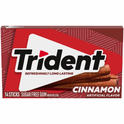 Trident Cinnamon Sugar Free Gum Perspective: front