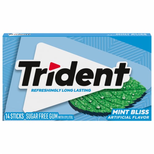 Trident Mint Bliss Sugar Free Gum Perspective: front