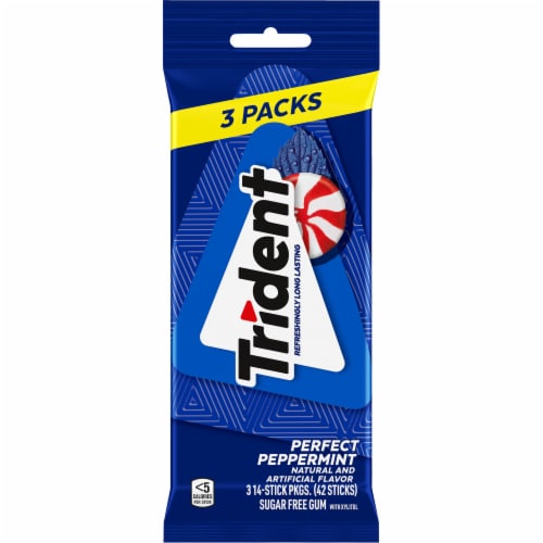 Trident Perfect Peppermint Sugar Free Gum Perspective: front